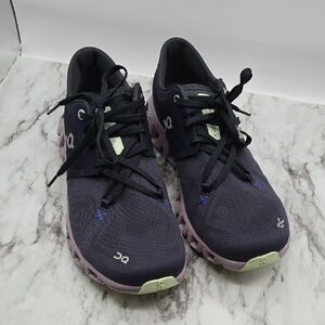 On Running Cloud X Women's Athletic Shoes in Navy and Lavender